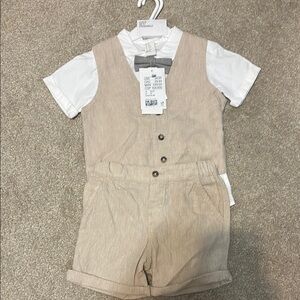 H&M Kids Matching Set in Beige and White